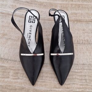 ✨Givenchy Black Heels with Silver Accent. Classy & Comfortable!